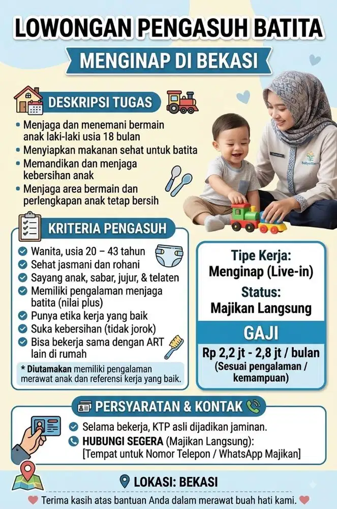 Lowongan kerja pengasuh batita