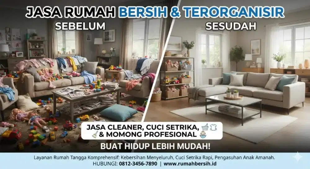 JASA BERSIH² , CUCI SETRIKA , MOMONG PERJAM AREA BANDUNG