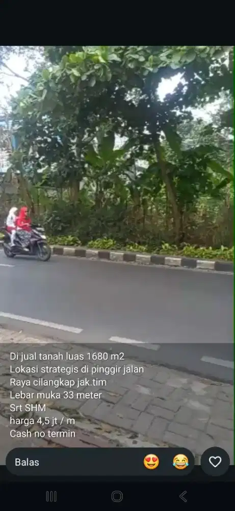 Jual tanah jalan raya utama