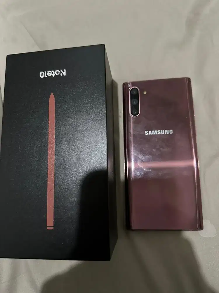 JUAL CEPET SAMSUNG NOTE 10 PINK FULLSET LIKE NEW EX SEIN