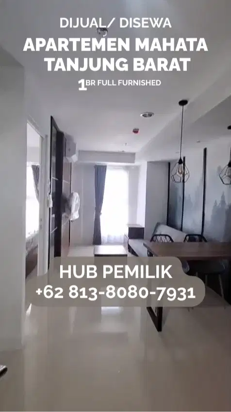 DIJUAL MURAH/ DISEWA - APARTEMEN 1 BR MAHATA TANJUNG BARAT