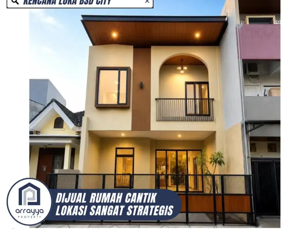 DIJUAL RUMAH CANTIK 2 LANTAI SIAP HUNI LOKASI STRATEGIS DI KENCANA LOKA BSD (HRB210)