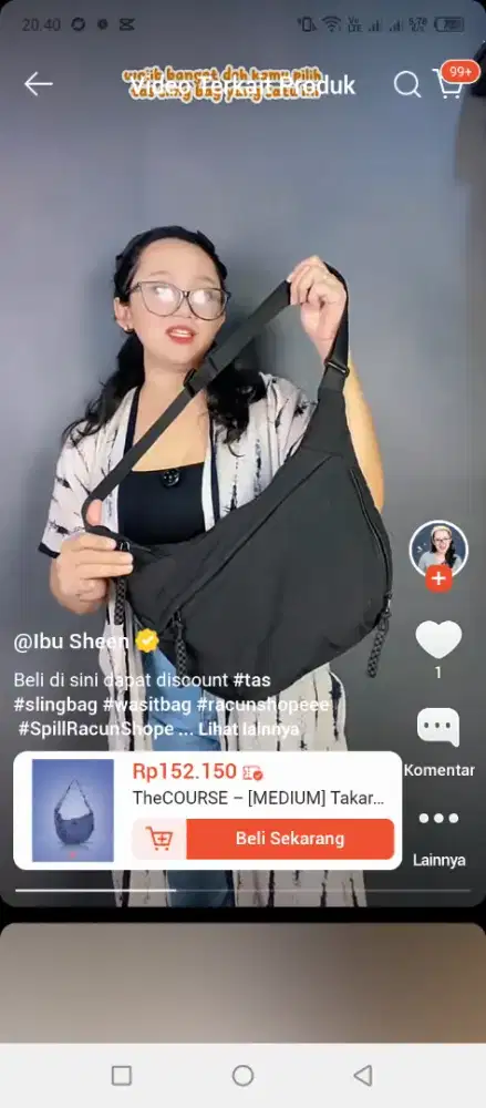 Tas selempang wanita hitam aja