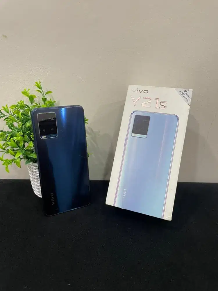 Vivo Y21s 4/128 Midnight Blue lengkap Fullset Sinyal Permanent