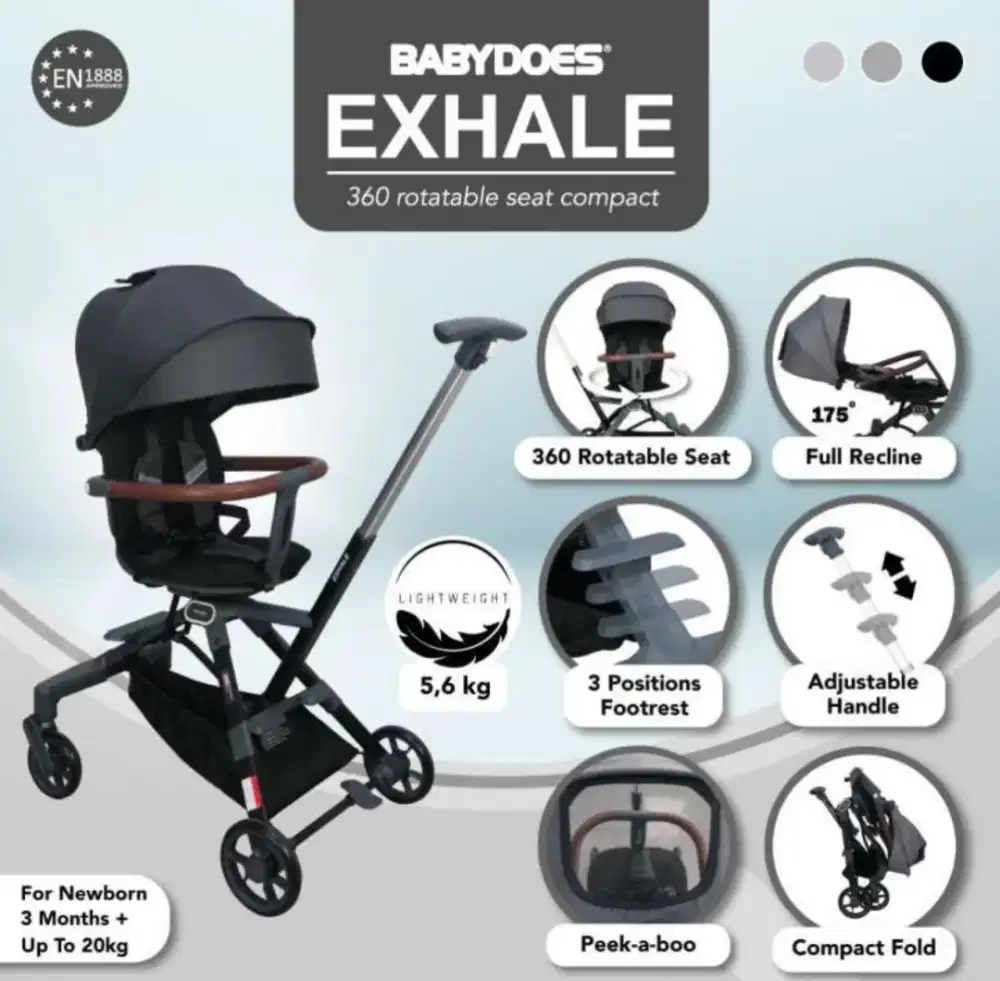 Dijual Stroller BabyDoes Exhale 360 Derajat - Like New