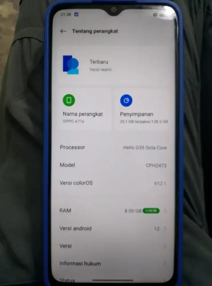 Oppo A77s nominus pemakaian.