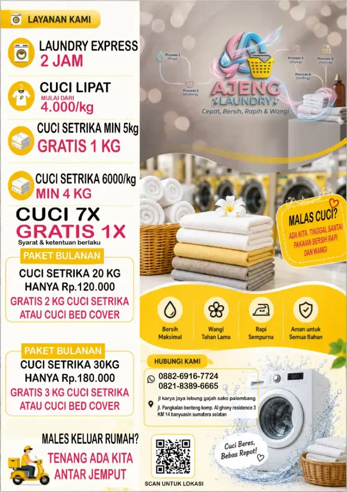 Di cari karyawan laundry yang di luar kota ada mess