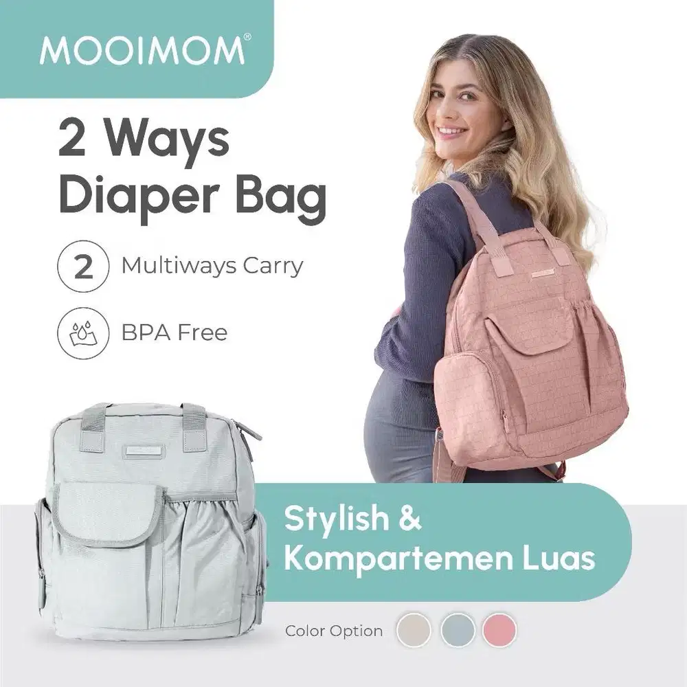 Mooimom 2 Ways Diaper Bag - Pink