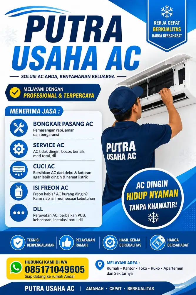 Jasa bongkar pasang AC, perawatan dan perbaikan AC