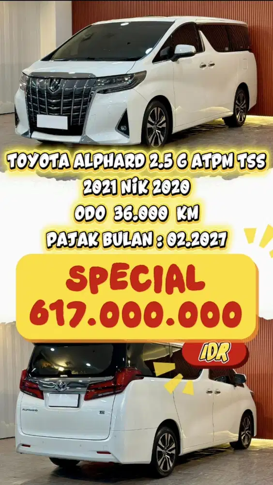 [ ODO 36.000 KM ] ALPHARD 2.5 G ATPM TSS AT 2021 NIK 2020