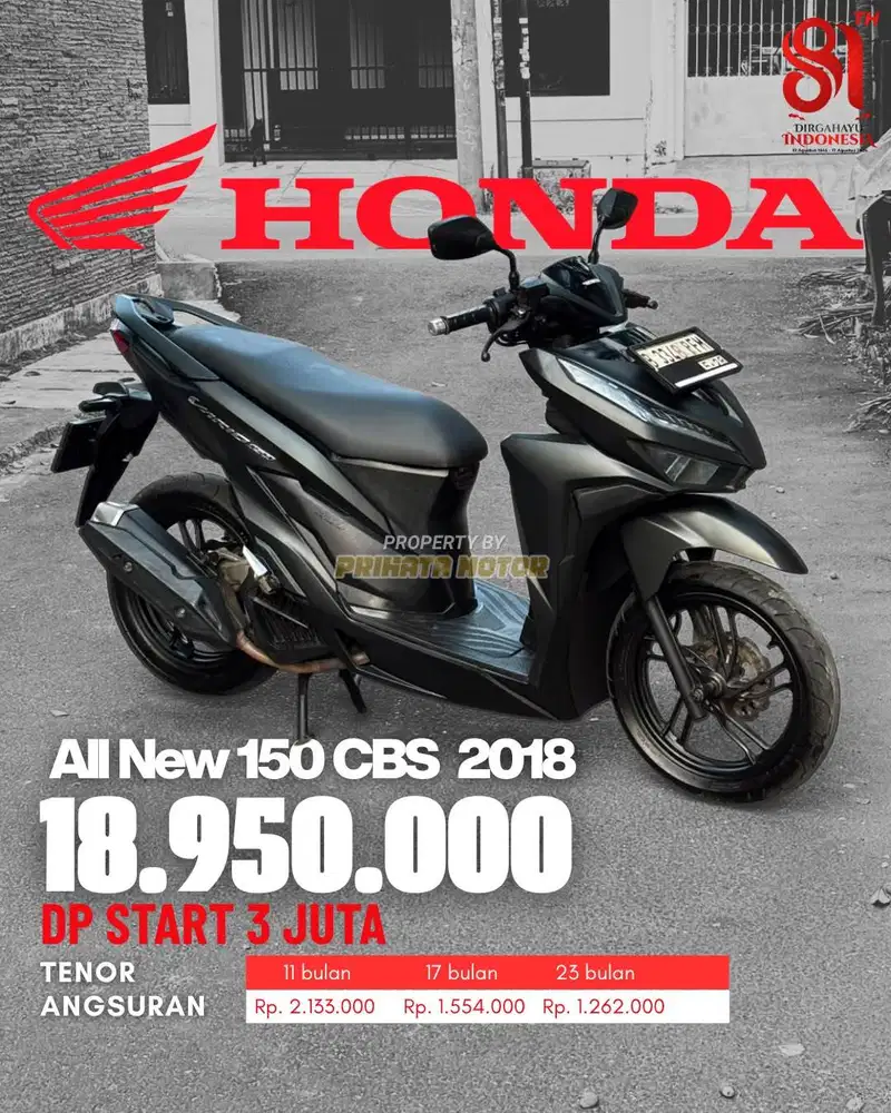 CREDIT DP MULAI 3 JUTAA VARIO 150 CBS ISS ESP 2018 !!!