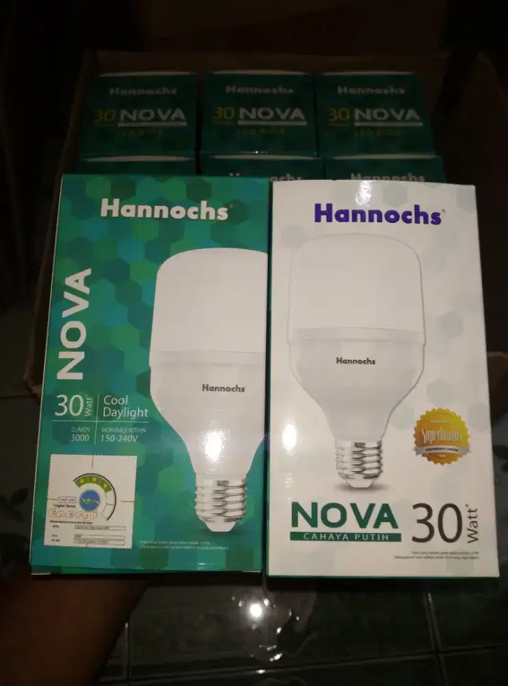 lampu led hannochs 30 watt 20 pcs 800rb jamin baru dan ori siap antar