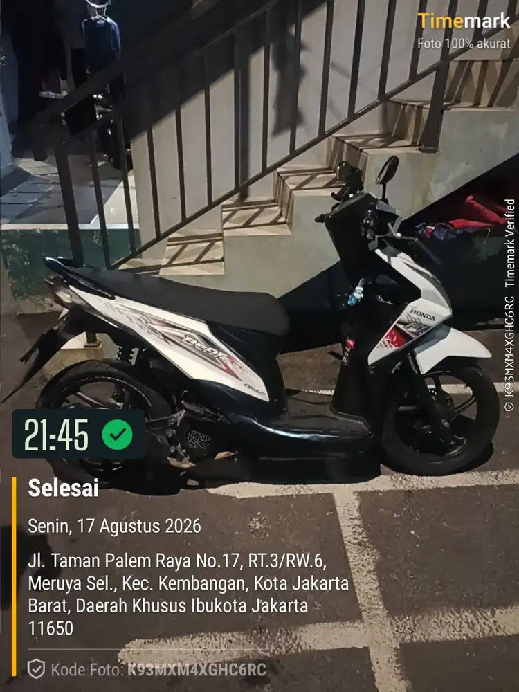 Jual Honda beat fi 2014 second