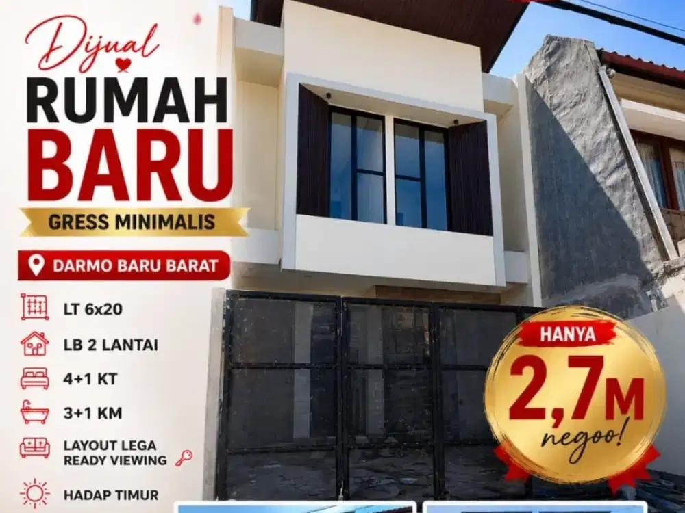 Darmo Baru Barat Minimalis serah trima bulan ini