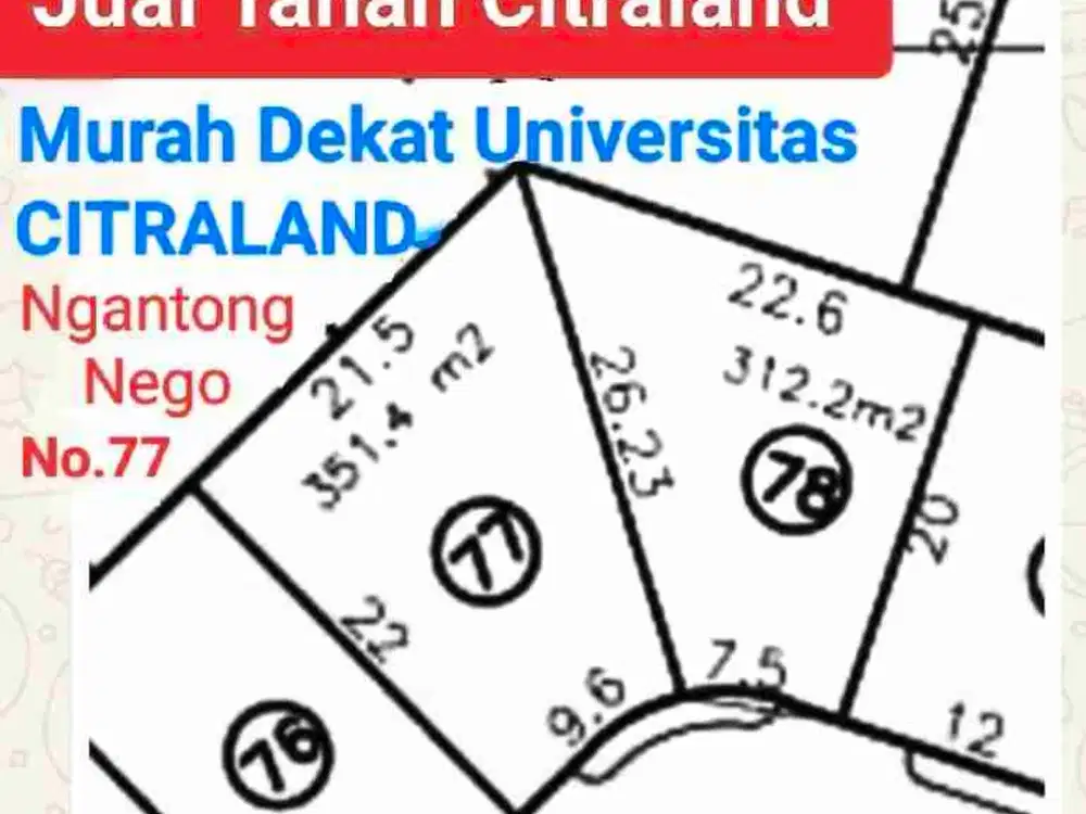 J Tnh murah Citraland Waterfront
