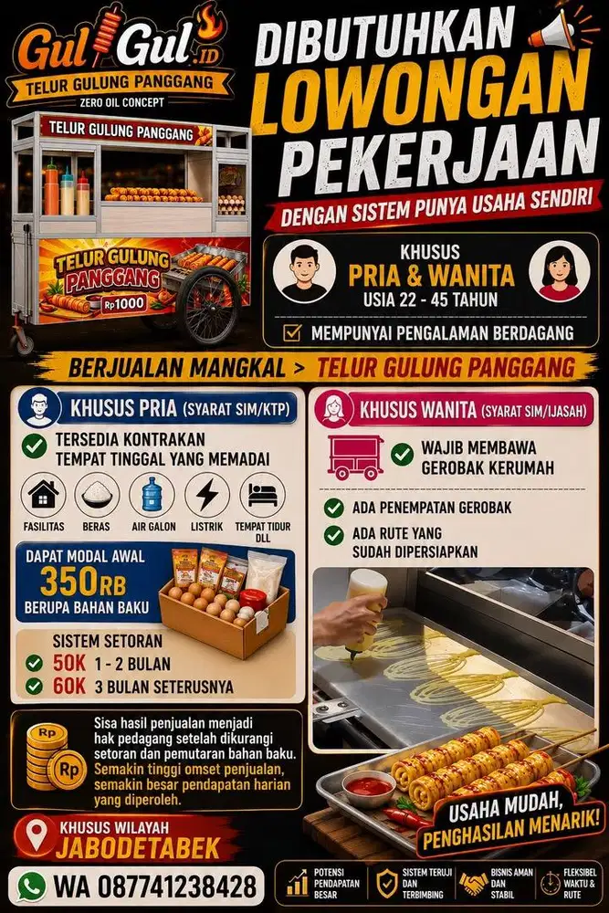 Loker mangkal telur gulung panggang