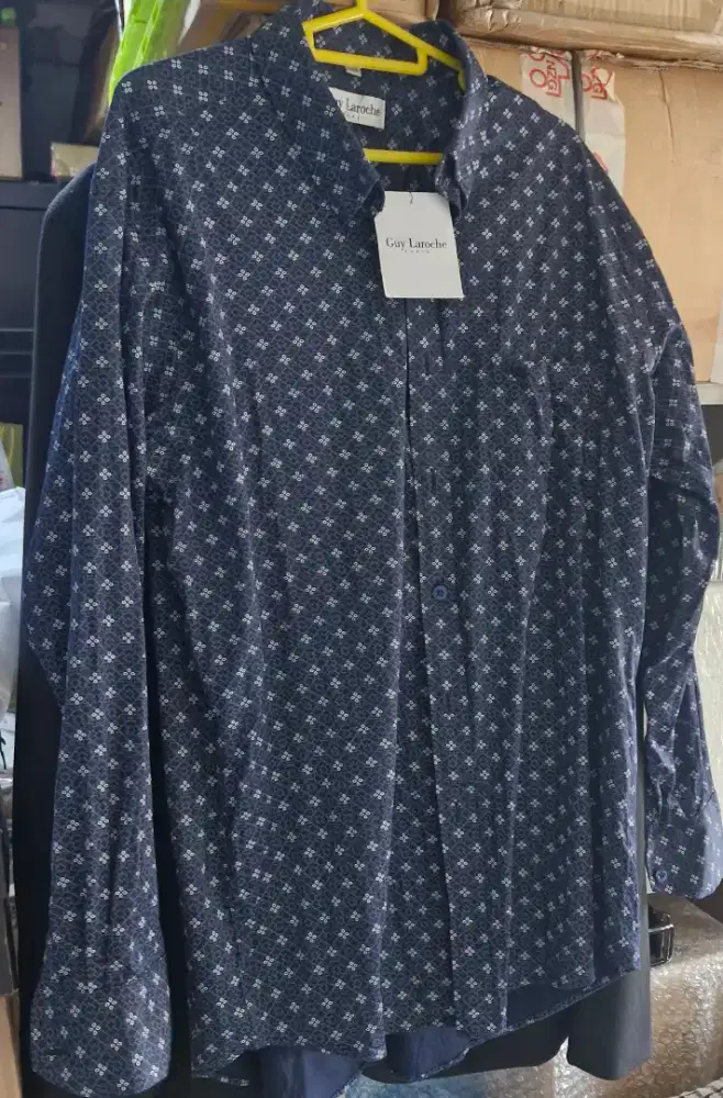 Kemeja Guy Laroche Navy motif size 16/L BNWT (BARU) ORI jual MURAH!