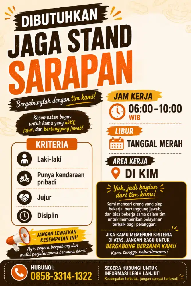 Lowongan kerja stand makanan