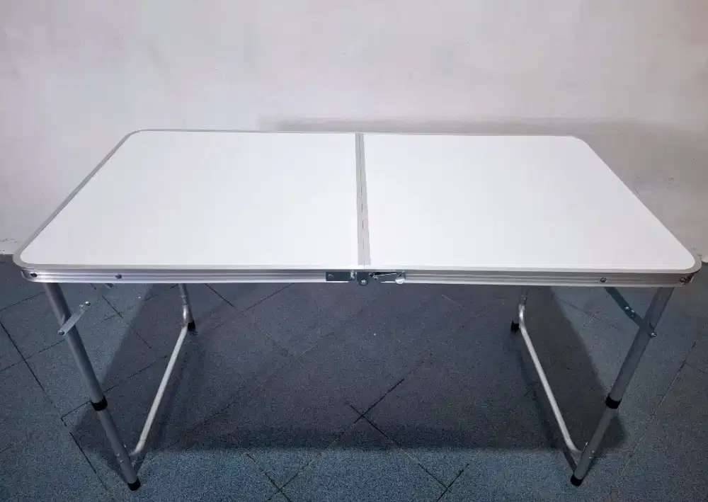 Baru Meja lipat 2 Hpl Aluminium portabel serbaguna 120x60cm