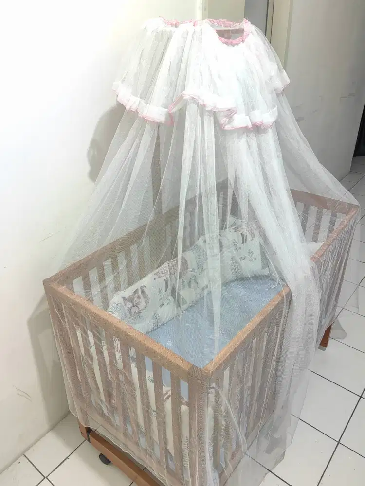 Baby Box Ranjang Bayi Premium Mahoni Solid 100% Jepara Siap Pakai