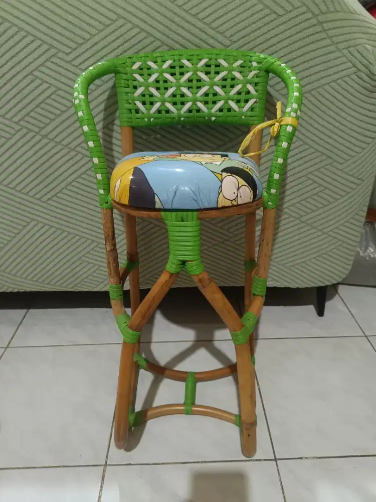 Dudukan Jok Bonceng anak kayu 60cm sandaran anyam
