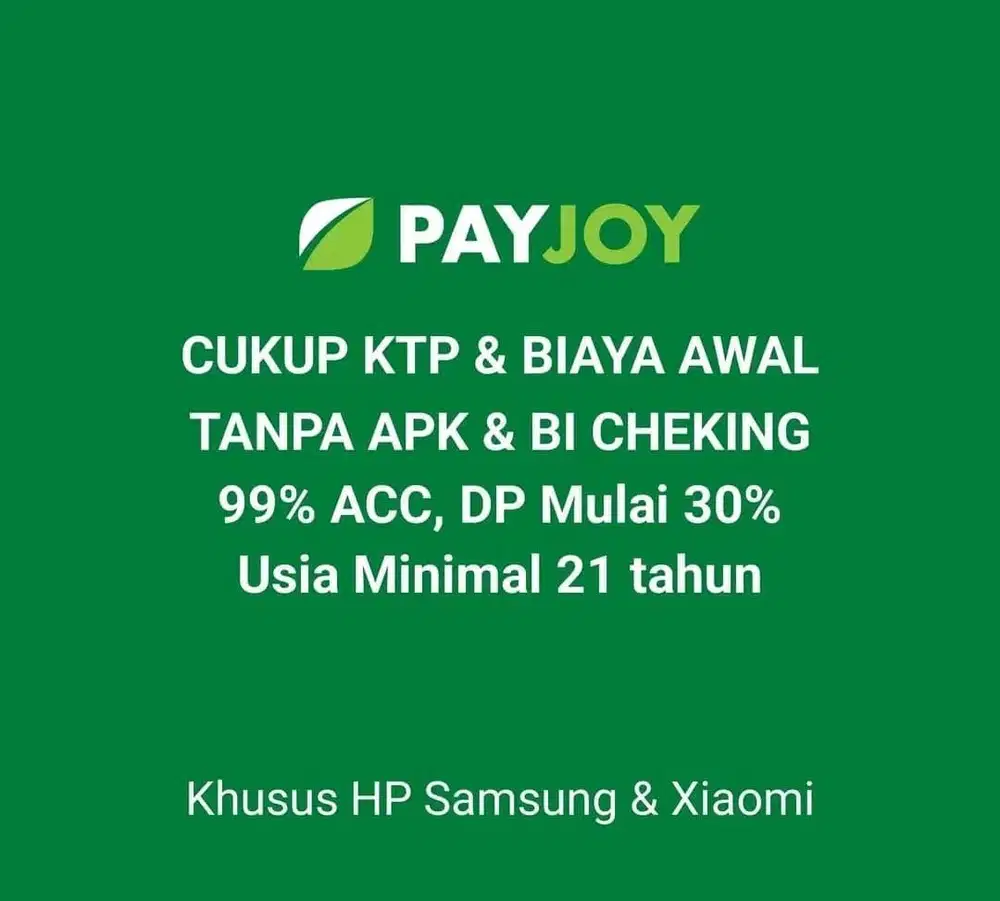 Kredit Hp Samsung & Xiaomi Tanpa BI Checking