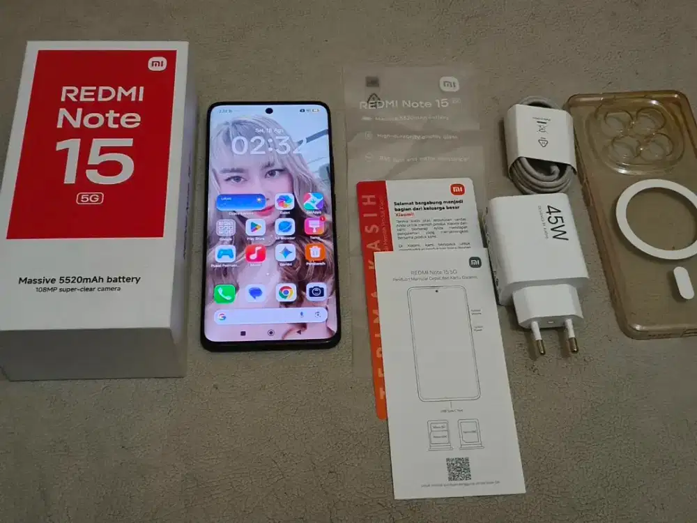 Xiaomi Redmi Note 15 5G NFC
RAM 6+6/128GB Hitam Lengkap mulus like new
