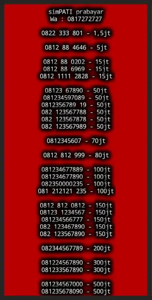 NOMOR CANTIK SIMPATI