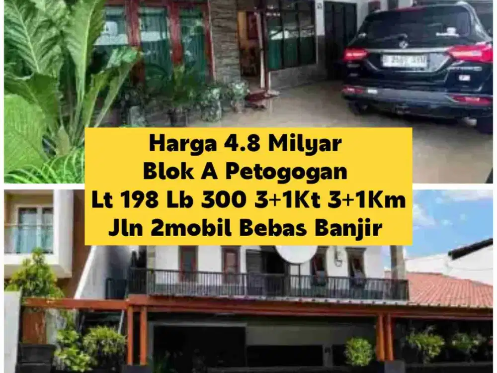 Rumah 4.8 M Lt 198 Lb300 Kebayoran Baru