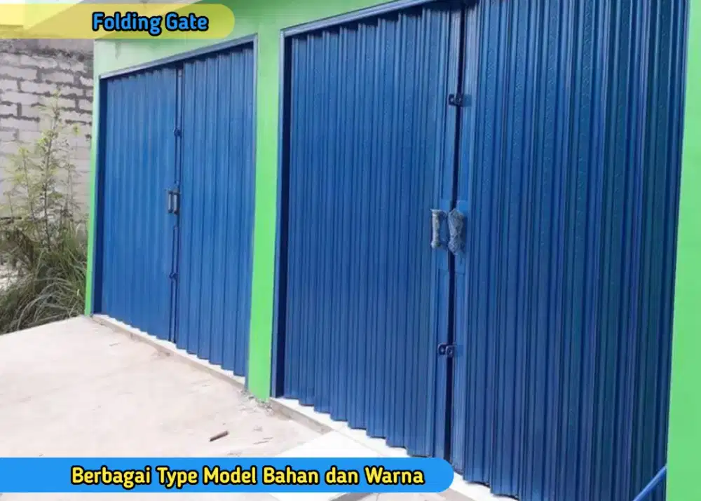 Pasang Pintu Gerbang Folding Gate Untuk Toko Minimarket Gudang Bengkel