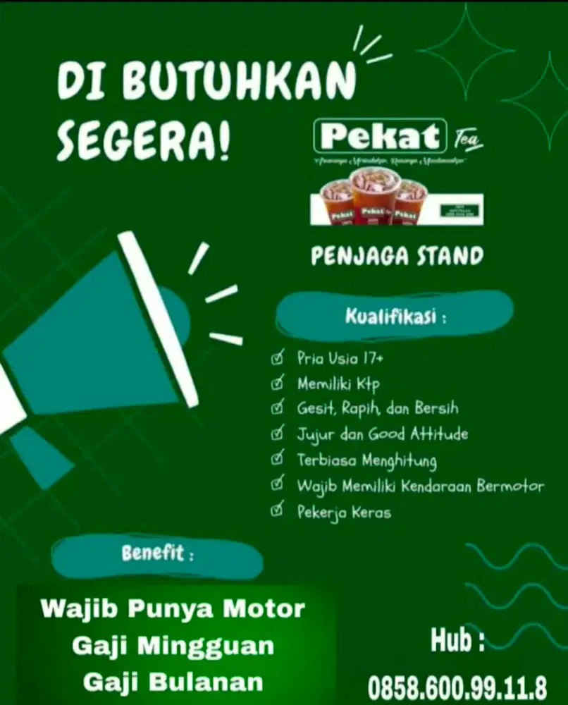 lowongan kerja jaga stand minuman