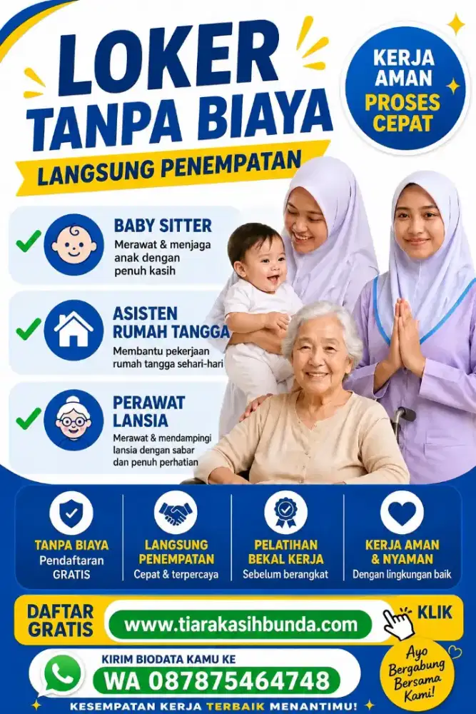 Banyak Lowongan lsg Kerja: Baby Sitter ART & Perawat Lansia Terpercaya