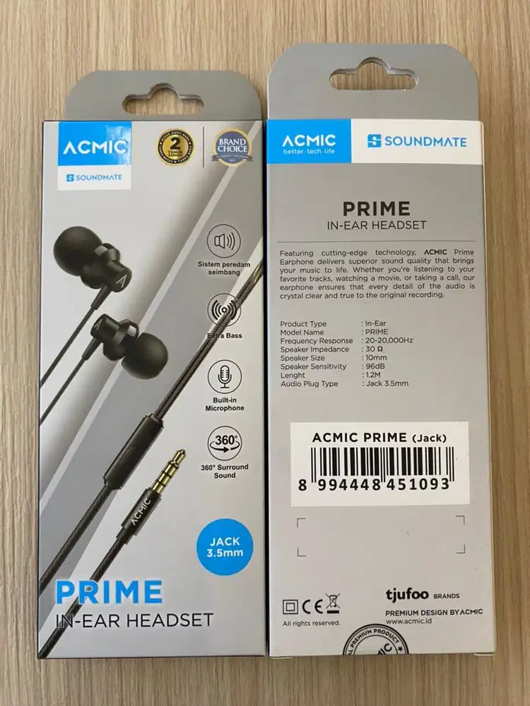 HF Cable Acmic Headset Prime 3.5mm Black