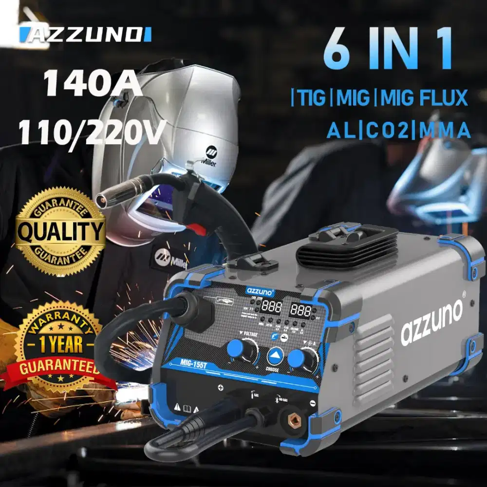 Azzuno Mesin Las Listrik alumunium tanpa mig gas 6 in 1 co2 mma al