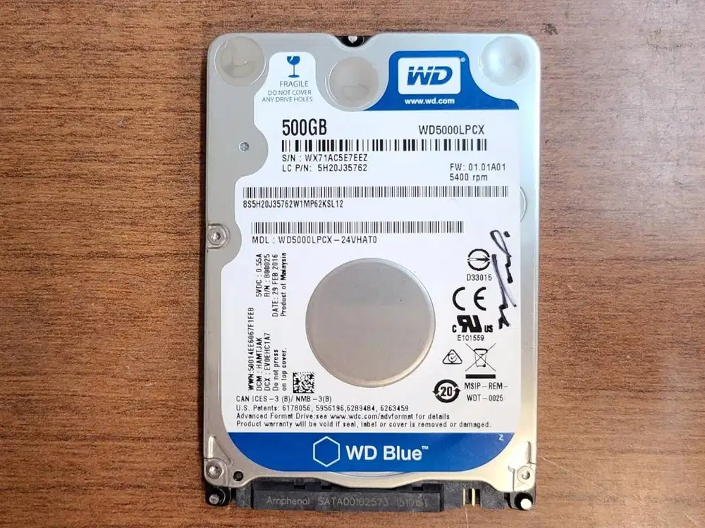 Harddisk Laptop Notebook WD Blue 500GB SATA III Sentinel 100/100 Mulus