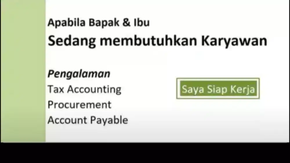 Saya Siap kerja