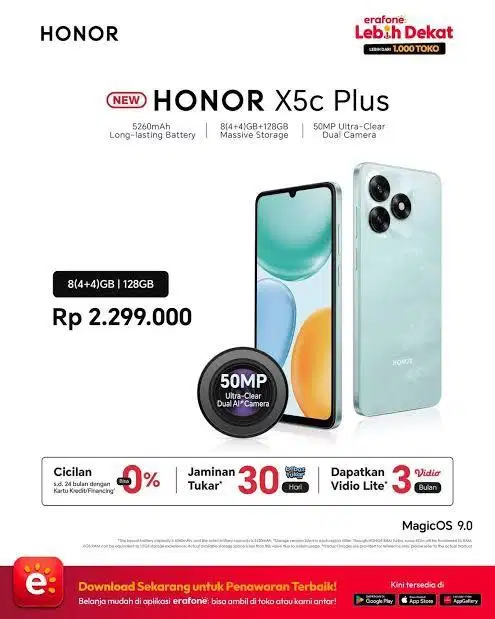 HONOR X5c Plus Cash & Credit