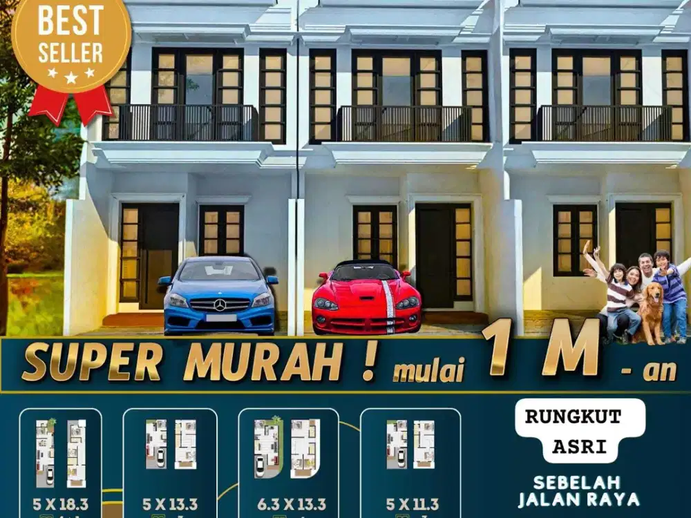 New Gress Rumah di Rungkut Asri Paling Strategis dekat MERR