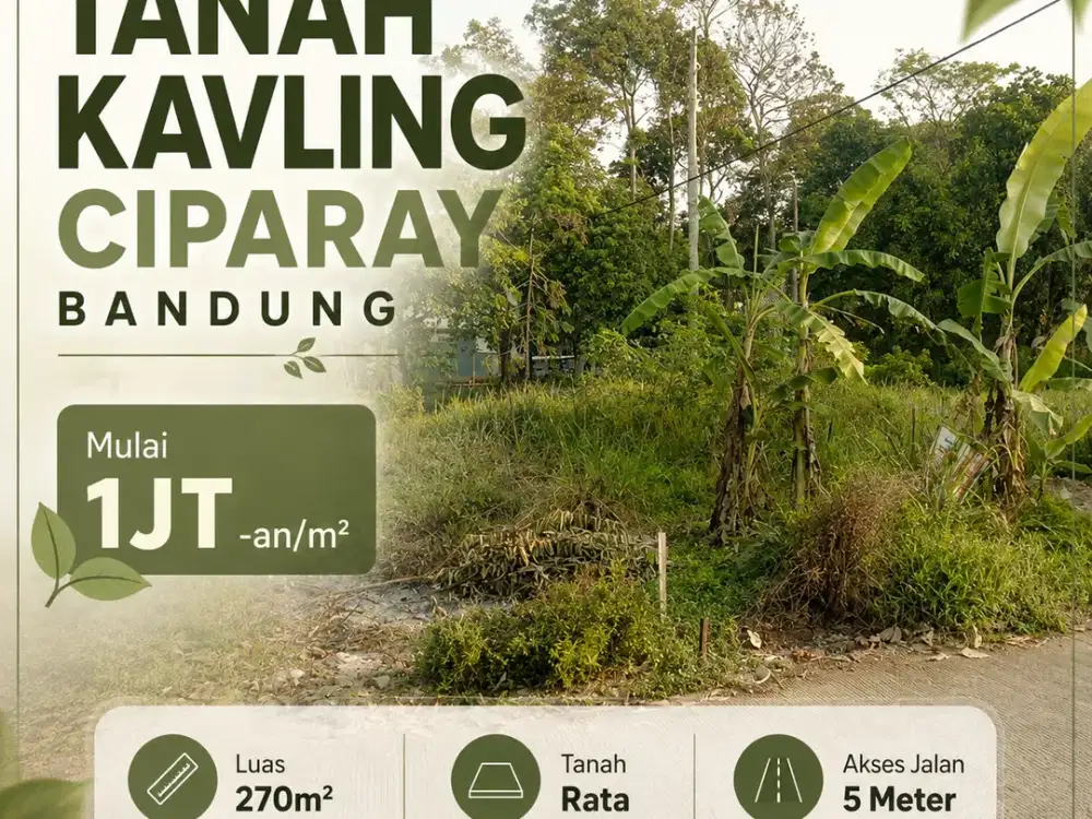 TANAH KAVLING CIPARAY | SHM • SIAP BANGUN • LOKASI STRATEGIS