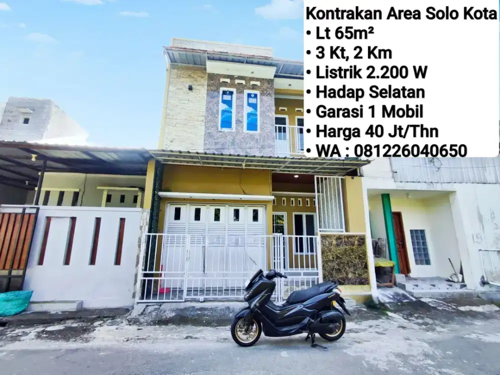 Sewa Rumah Area Manahan Solo Kota, Dekat Paragon Mall, Solo Grand Mall, Stadion Manahan