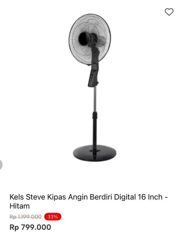 KELS STEVE KIPAS ANGIN BERDIRI DIGITAL 16 INCH