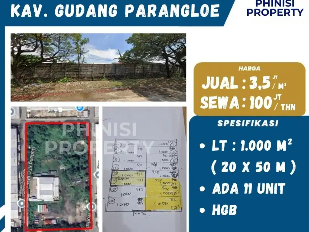 DIJUAL Kavling Gudang di Pergudangan Parangloe