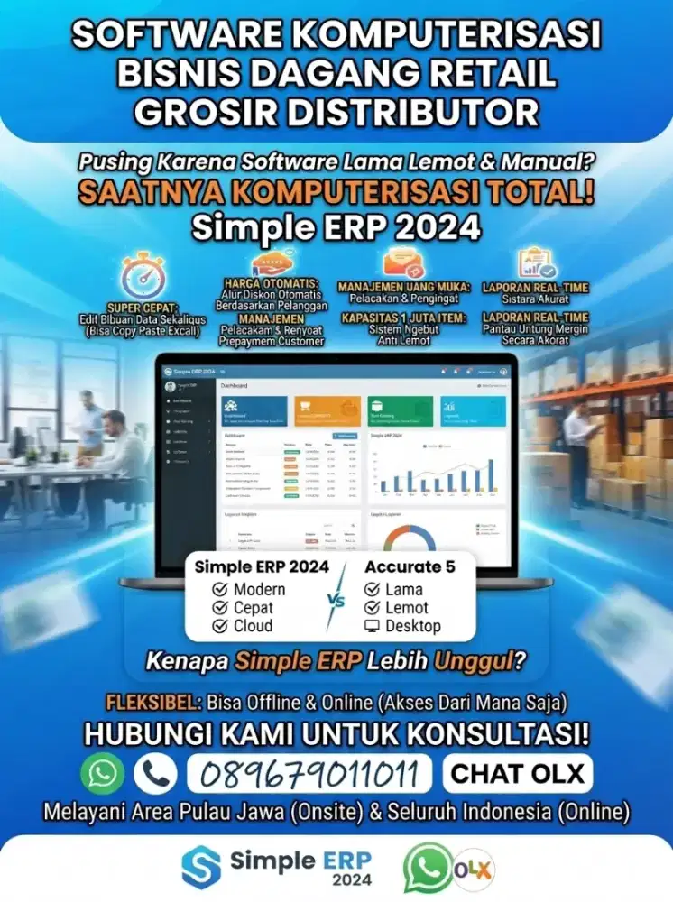 SOFTWARE KOMPUTERISASI BISNIS DAGANG RETAIL GROSIR PABRIK JASA