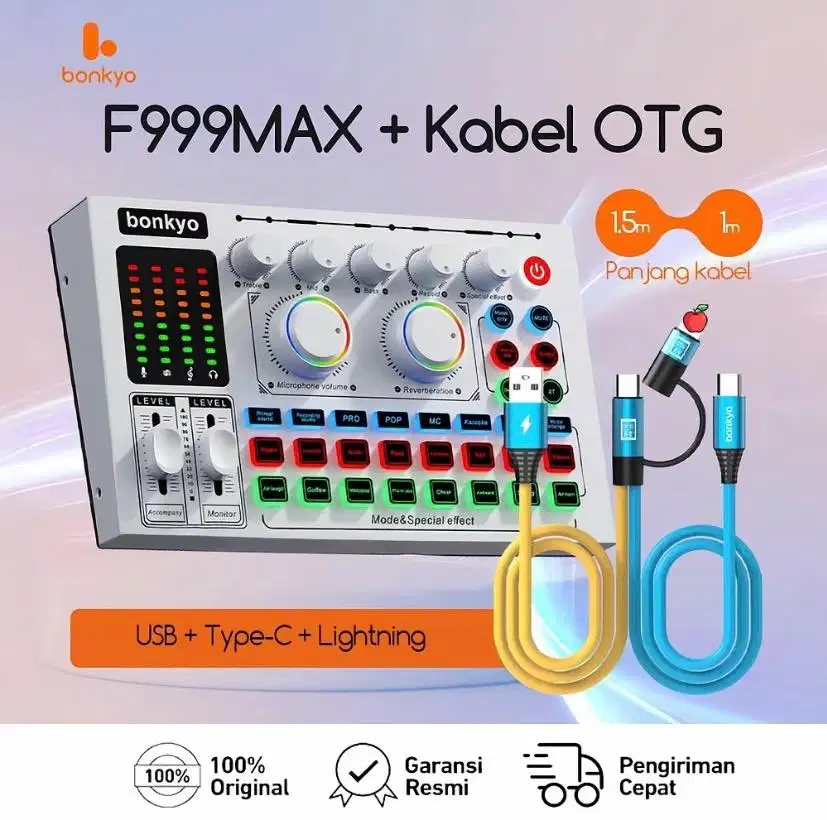 Bonkyo F999MAX Sound Card Metal Bluetooth Live Streaming Karaoke