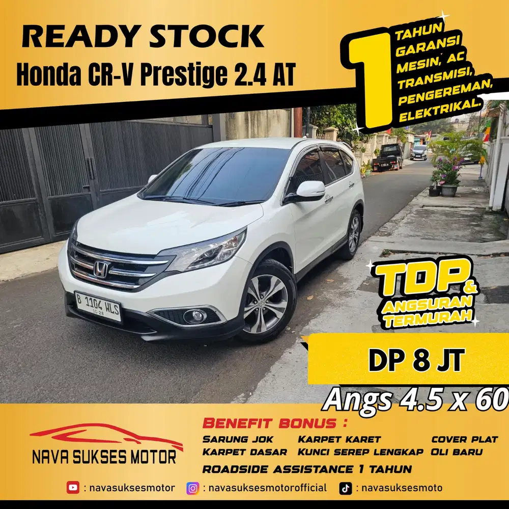 TDP 8jt TERMURAH Honda CRV 2.4 Prestige 2013 AT