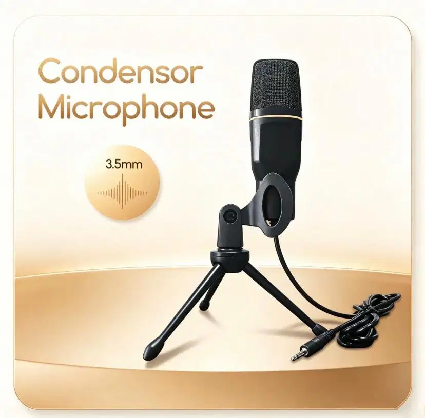 Bonkyo M990 Kondensor Mikrofon 3.5mm dengan Tripod Putar 180 derajat