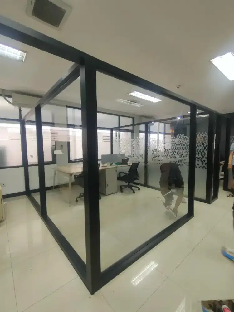 Kusen pintu aluminium partisi aluminium kaca