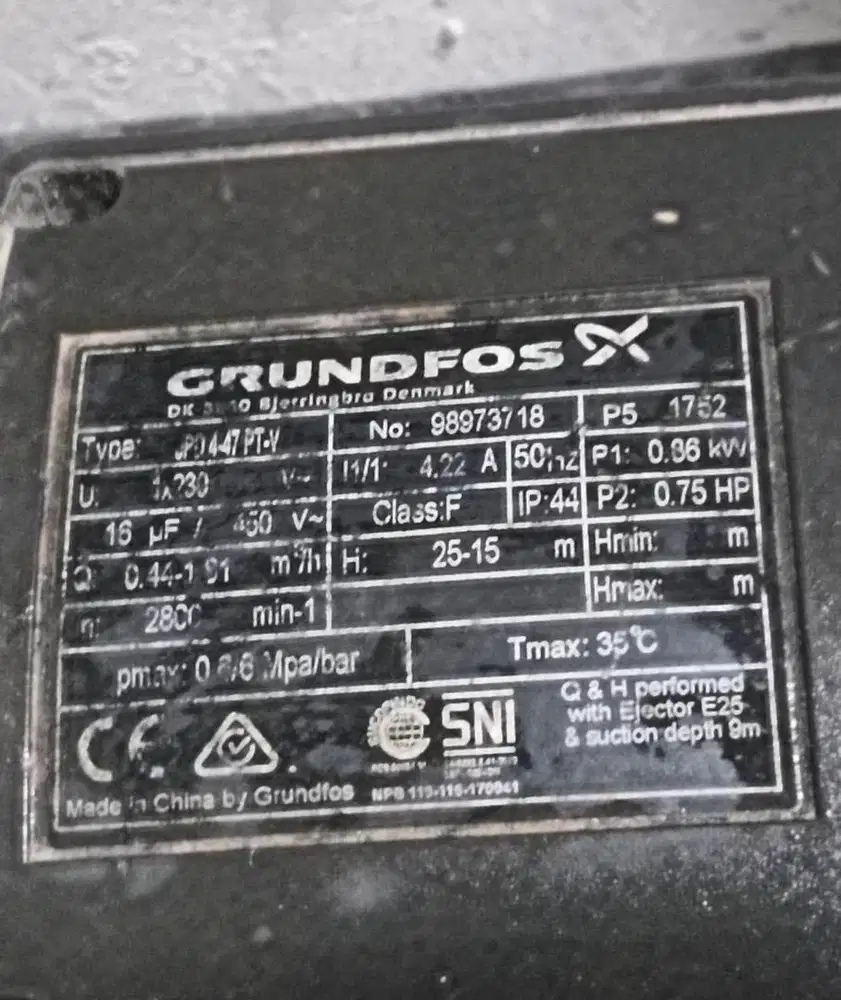 Mesin pompa air grundfos JPD 4-47PT-V