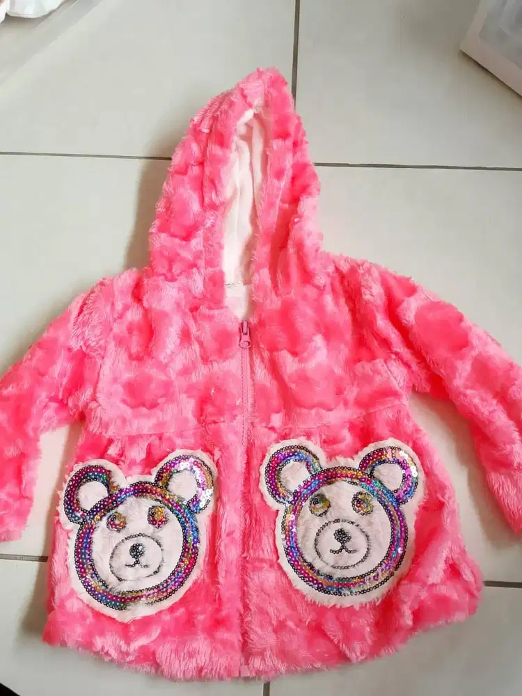Jaket Bulu Anak Perempuan Super Gemoy & Hangat!