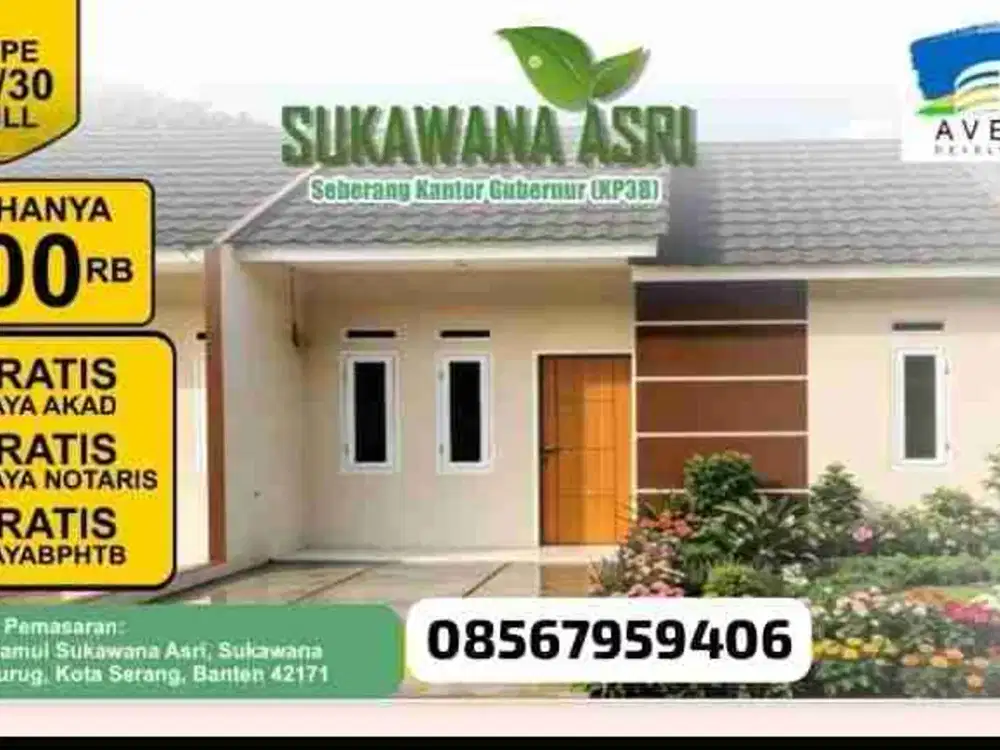 di jual rumah subsidi bisa cash dan kpr samping uin 2 serang banten